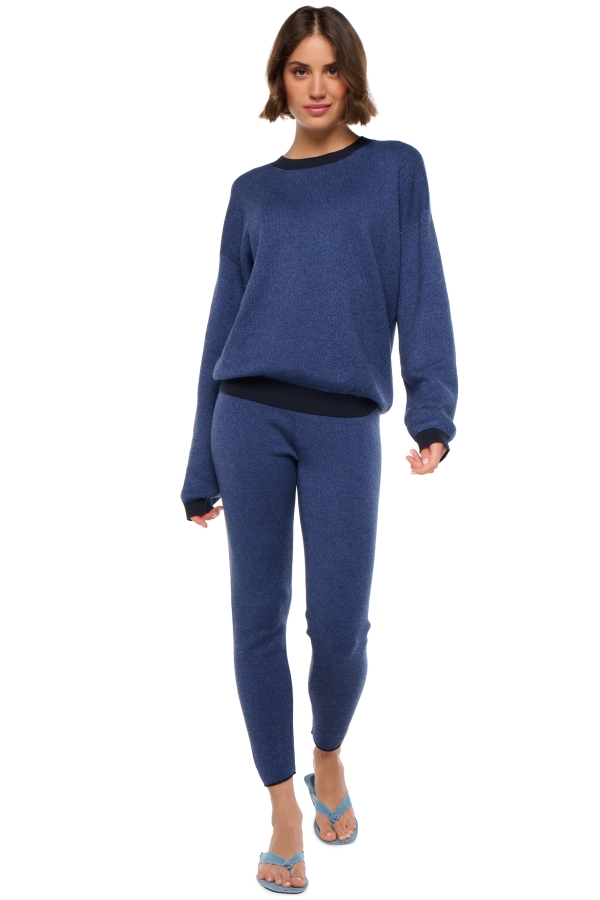 Baumwolle & Cashmere kachmir damenhose legging shiloh blue s